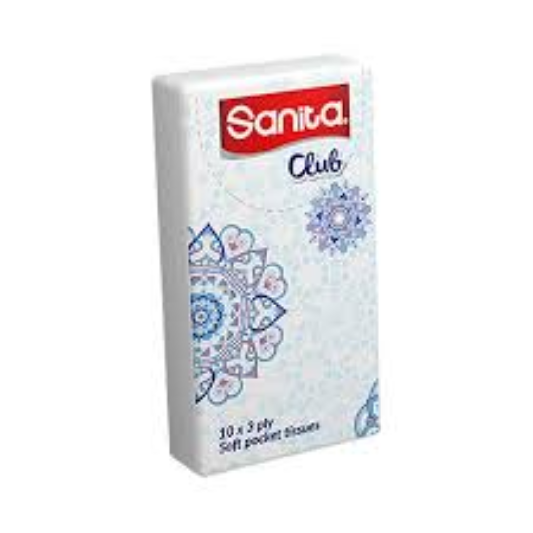 SANITA CLUB PINK POCKET TISSUES 120